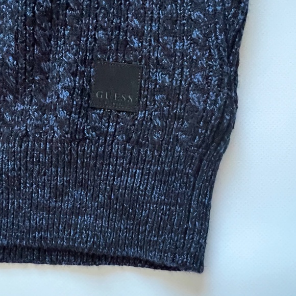 NWT GUESS Men's Ron Turtleneck Knit Sweater Size XL Black Blue Marbled MSRP $98 - Picture 7 of 14